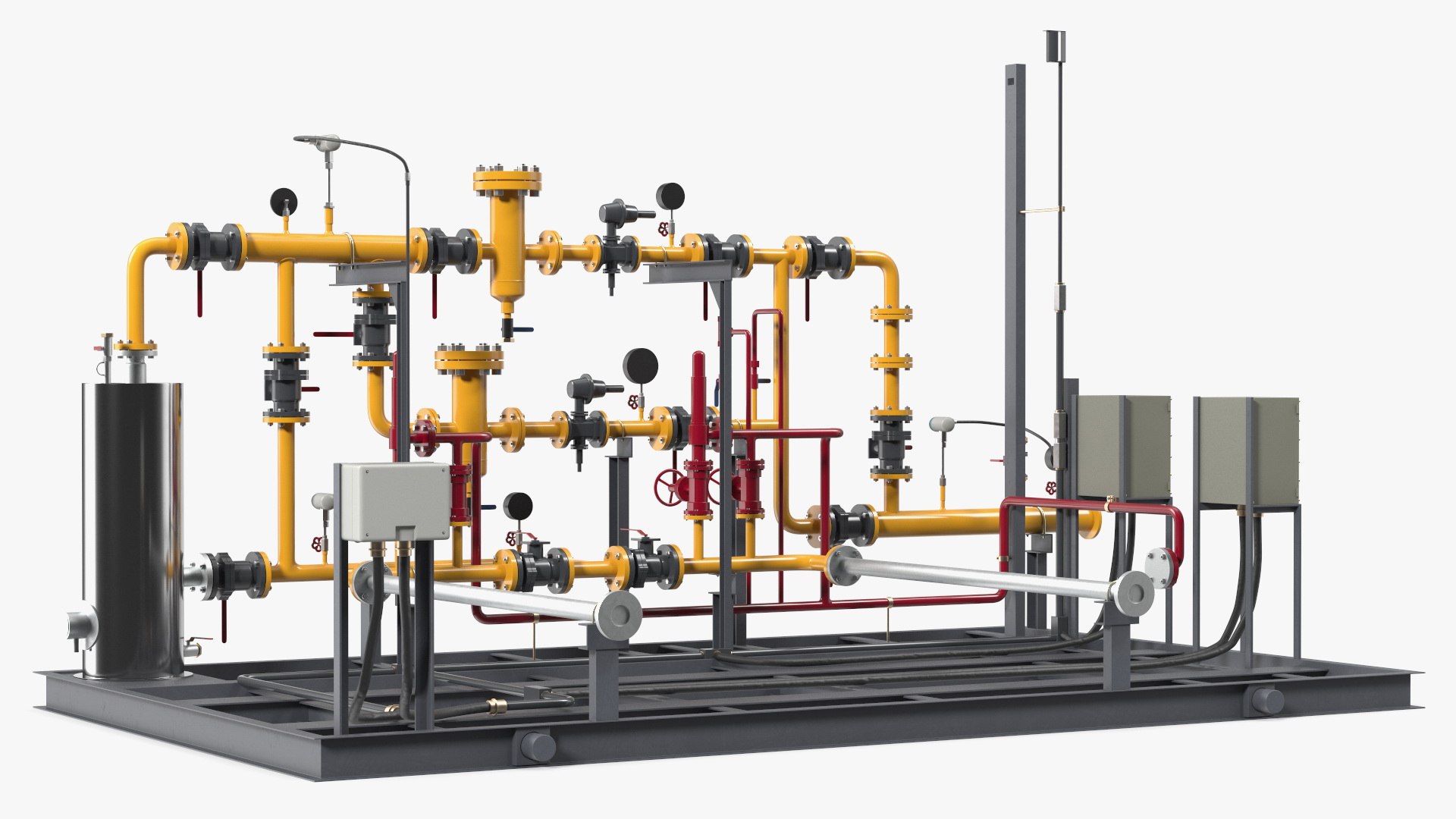 LNG Gas Filling Station Pipe Block 3D model preview