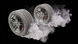 Car Wheels Burnout Smoke VDB Animation 3D model 3D