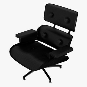 Eames Lounge Classic Chair Black Leather Black Mahogany Details