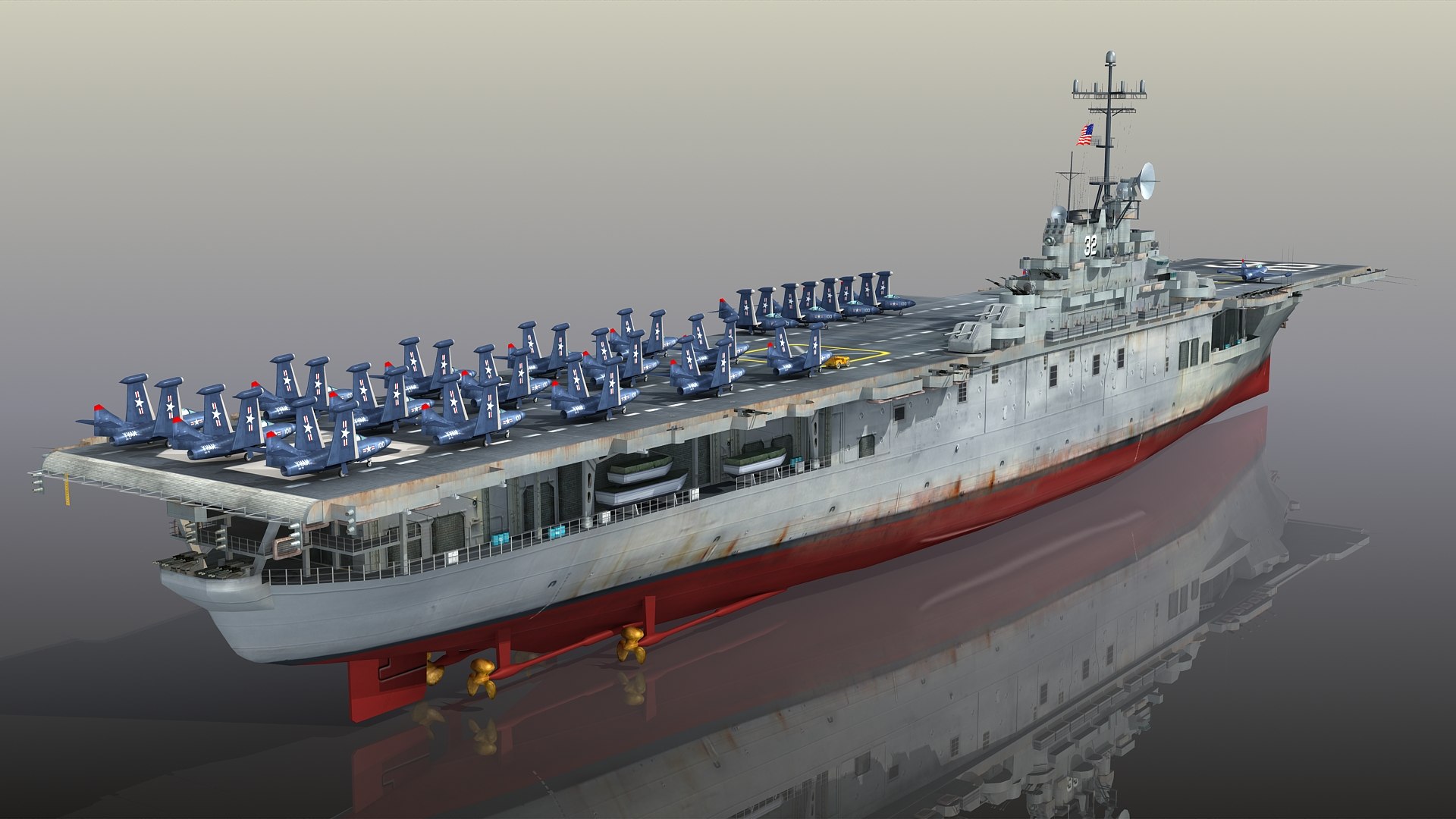 3D model uss leyte cv-32 cvs - TurboSquid 1541122