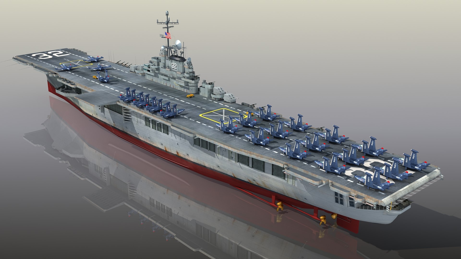 3D model uss leyte cv-32 cvs - TurboSquid 1541122