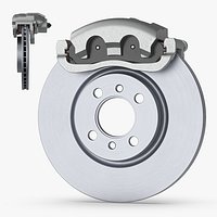 Perforated Ventilated Brake Disc with Silver Caliper