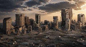 Ultimate Ruined City Collection 15 Modular War Damaged Buildings 3D model