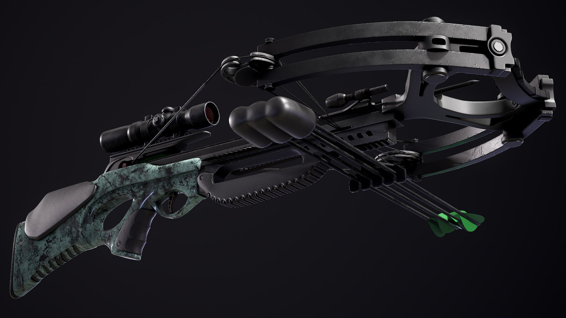 Modern Crossbow With Arrows PBR 3D model - TurboSquid 1816903