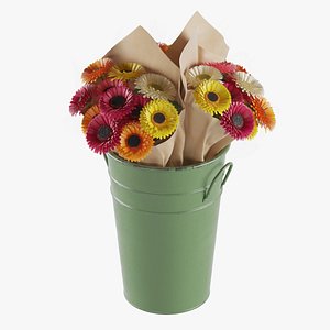 Flowers In Bucket 03 3D model