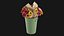 Flowers In Bucket And Bouquets Set
