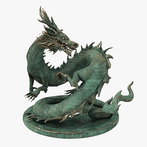 3D Asian Dragon Corroded 3D Model