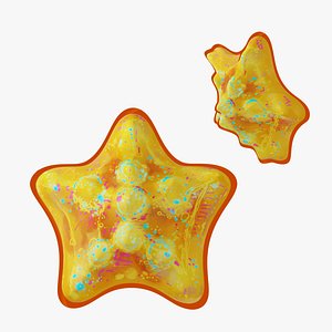 3D model Neon Graffiti Starfish A Cartoon 3D Model with HandDrawn Artistry
