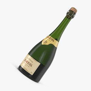 champagne bottle krug foil 3D model