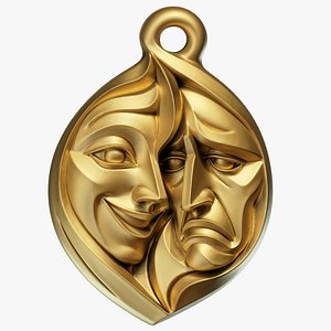 Theater Comedy and Tragedy Jewelry 3D model