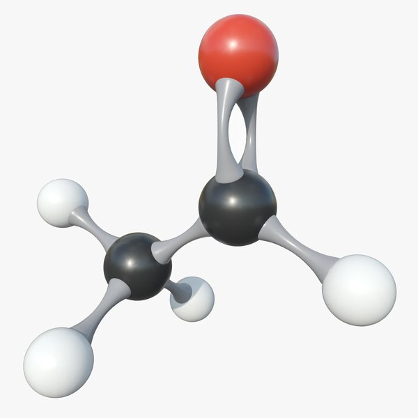 3D model Acetaldehyde Molecule With PBR 4K 8K