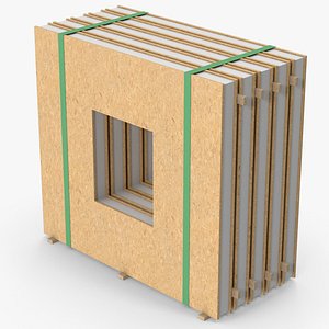 3D PlyWood Walls With Window model