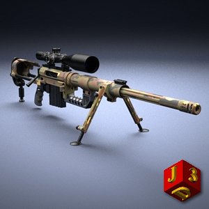 sniper rifle cheytac m200 3d model