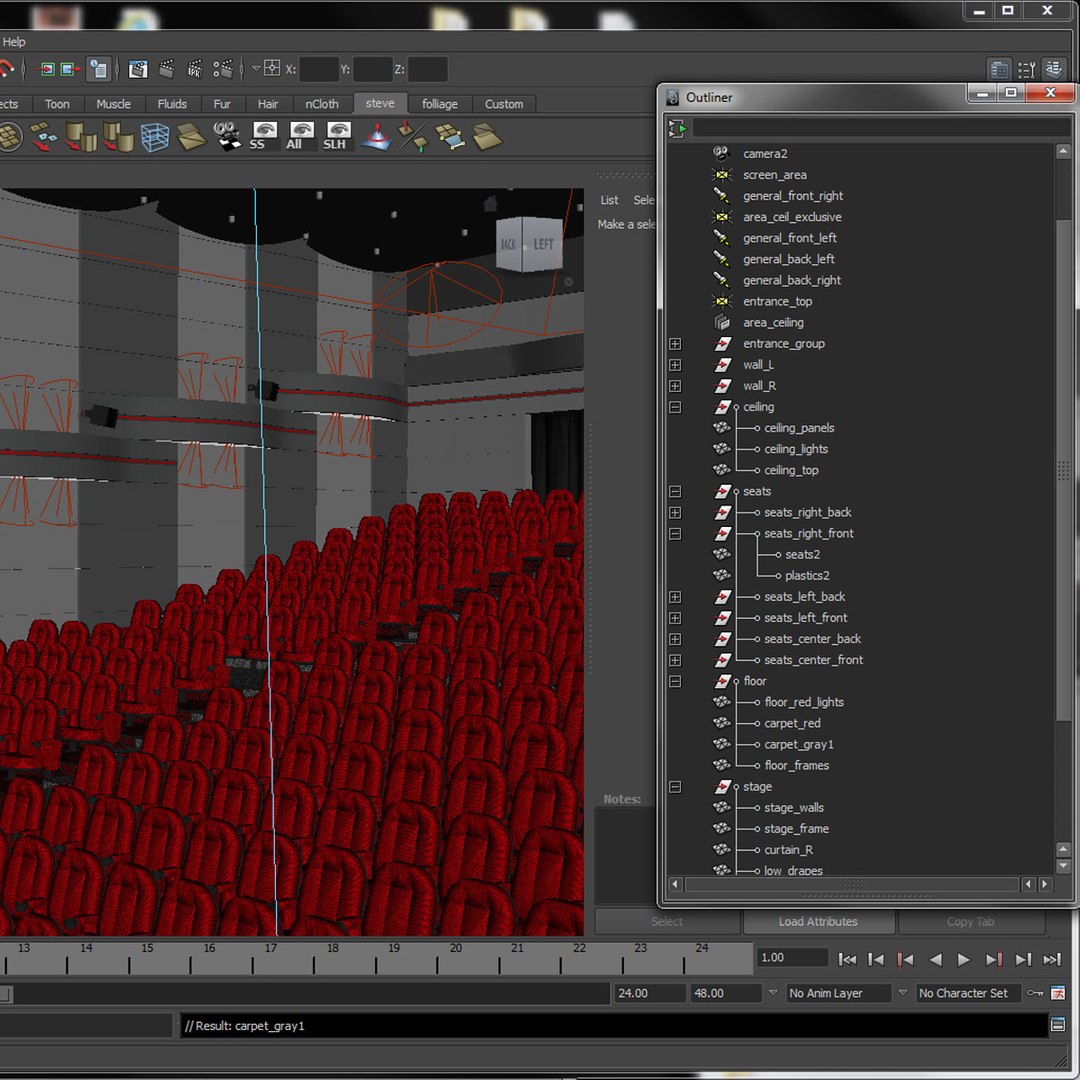 Cinema-theater Hall Modelled 3d Max