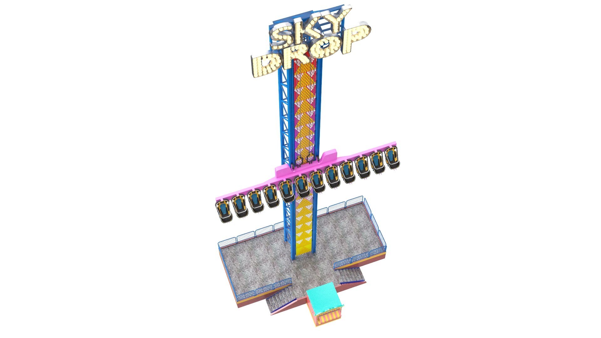 3D Real Sky Drop Ride - TurboSquid 1660574