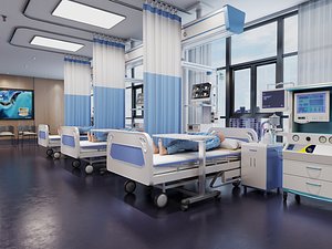 3D model Interior of a Modern Hospital Ward