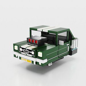 Voxel 3D Model 0016 Cute Flying Car