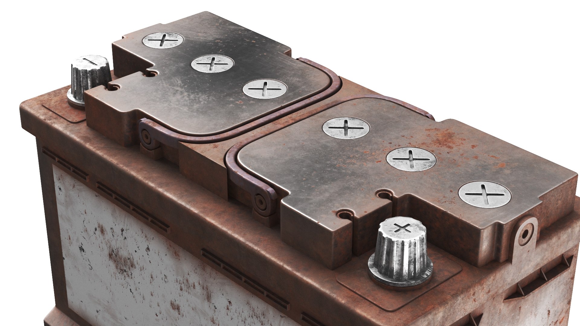 Detailed Old Rusted Car Battery Model - TurboSquid 2366718