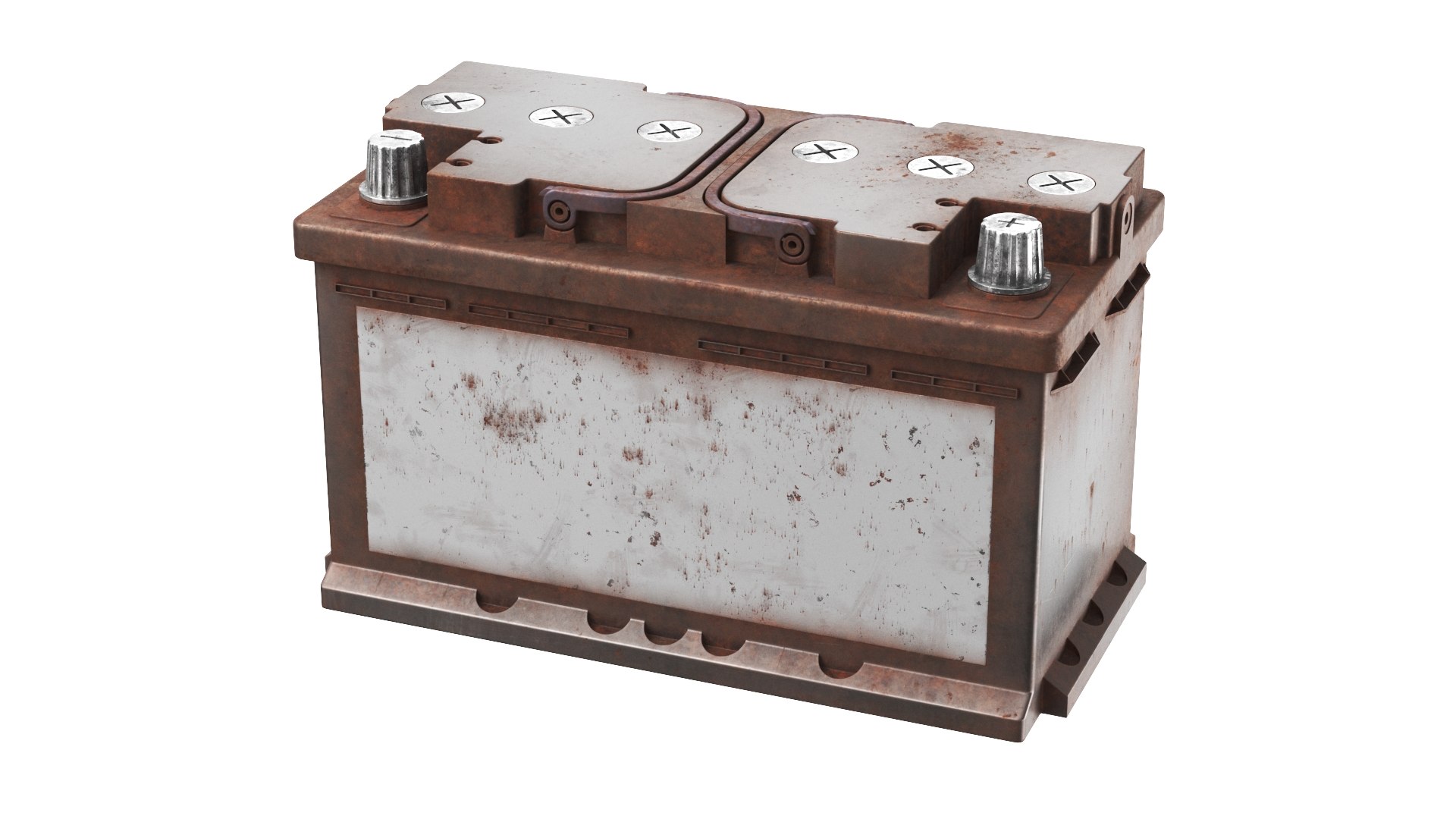 Detailed Old Rusted Car Battery Model - TurboSquid 2366718