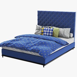 Blue Children Bed 3D