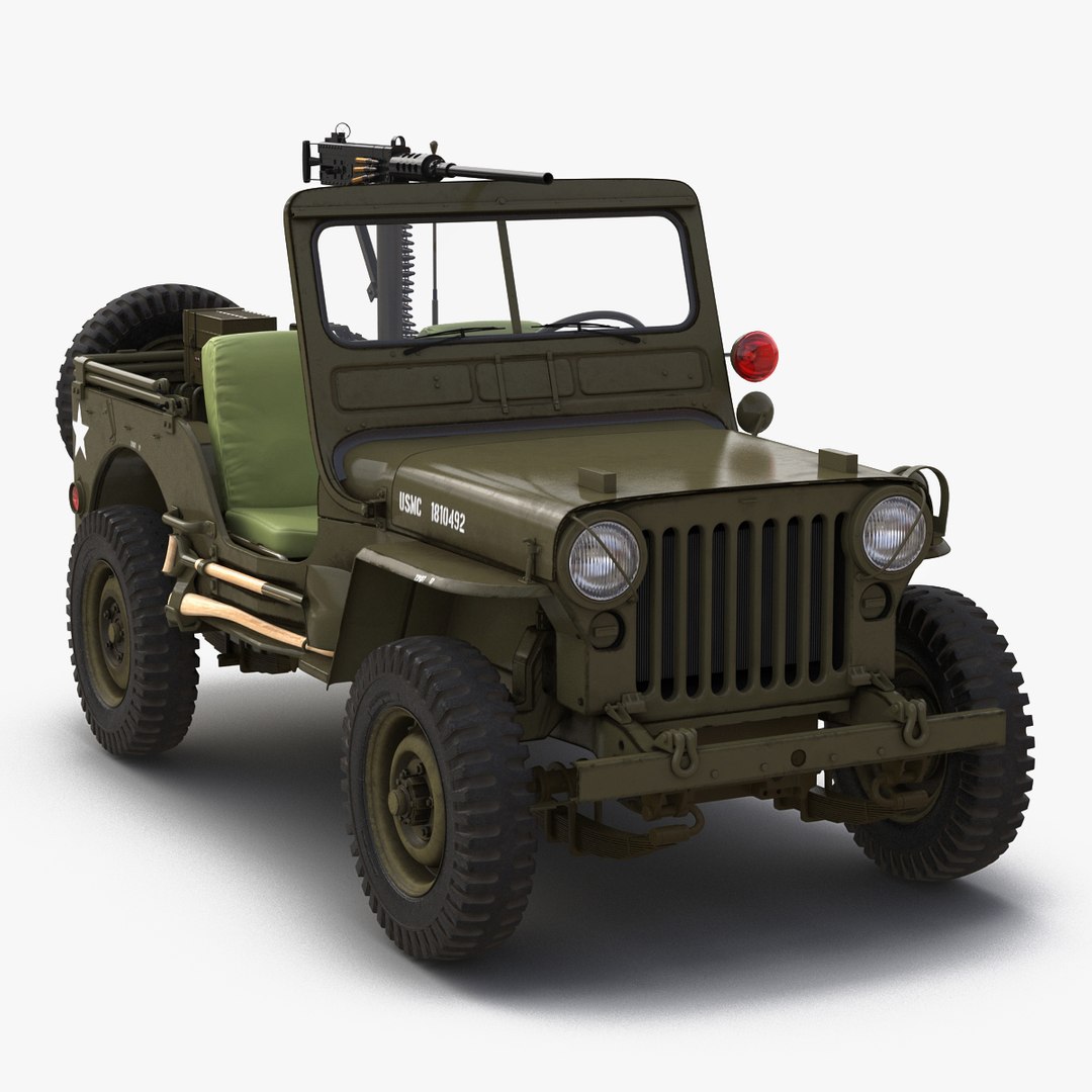 Military Jeep Car Willys M38 Rigged 3D Model 3D model preview