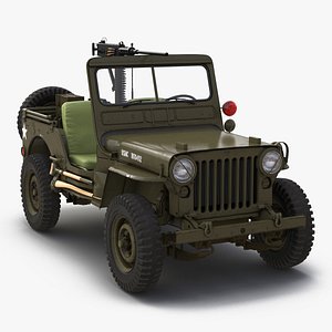 3d military jeep car willys