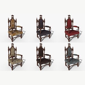 Renaissance Style HighBacked Chair Collection 3D