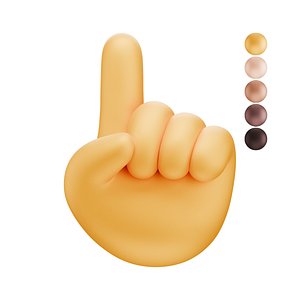 Finger Up Hand Sign 3D model