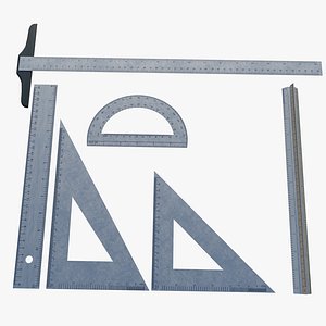 Realistic Steel Ruler Set