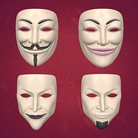 Masks Pack - Anonymous - Theater - Man - Woman - Male - Female