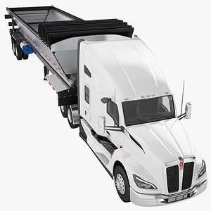 Kenworth T680 Semi Truck 2024 Live Bottom Trailer 04