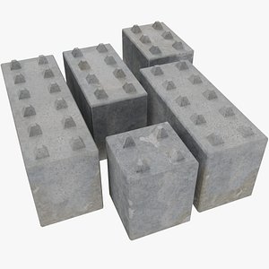 Modular Barrier concrete block 3D model