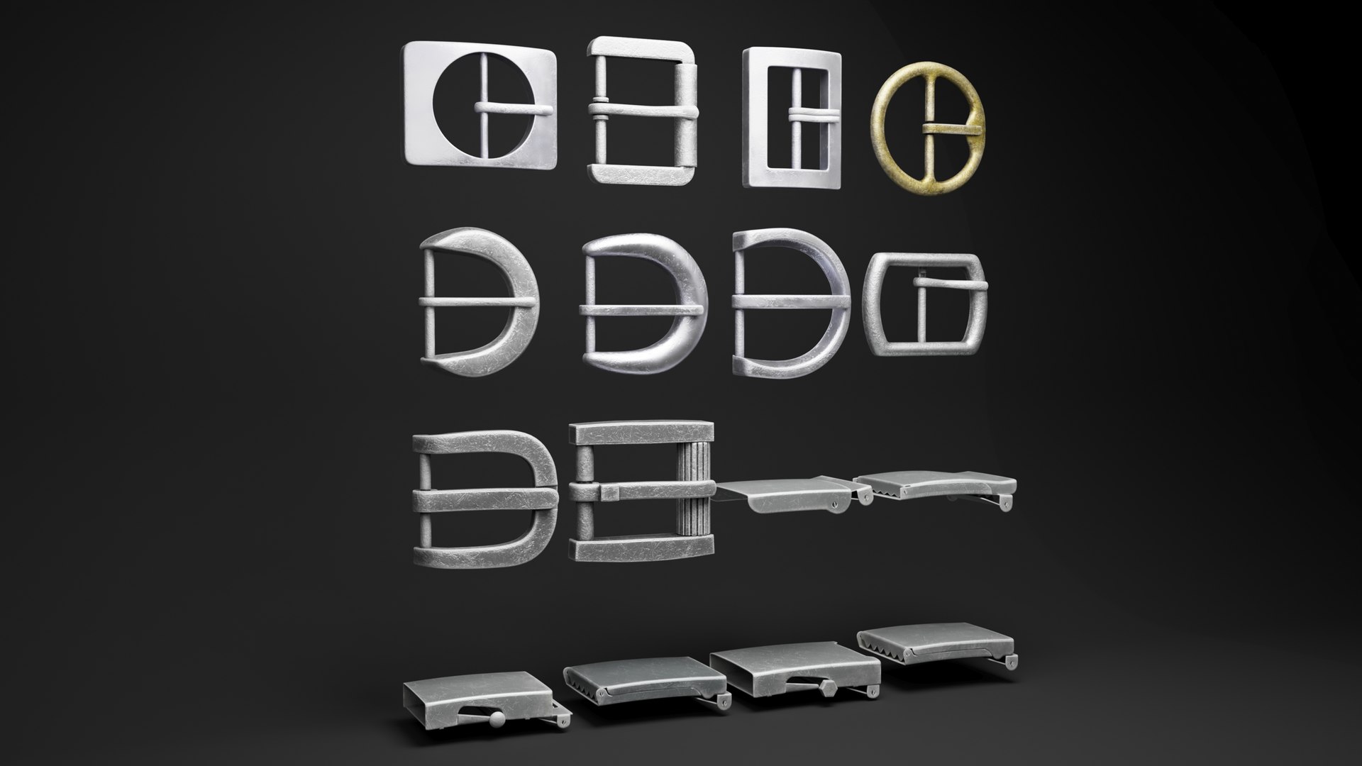 3D Used Belt Bucklers model https://p.turbosquid.com/ts-thumb/mL/VBaC5v/g9/usedbeltbucklers3dsmodel002/jpg/1679339024/1920x1080/fit_q87/241e35b8f8eb207c103b05be1e3ccd166b0125ae/usedbeltbucklers3dsmodel002.jpg