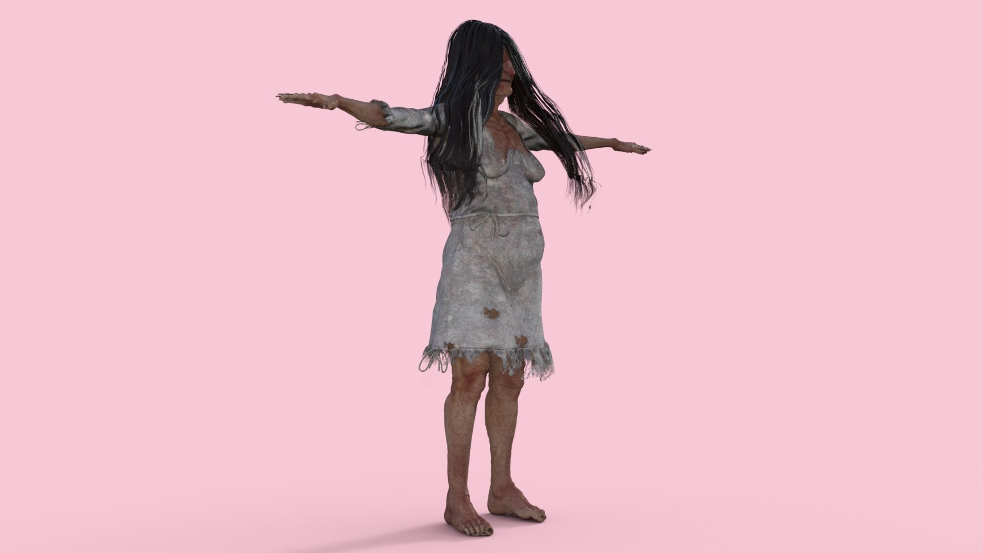 3D Scary Woman Character Model - TurboSquid 2130278