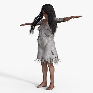 3D Scary Woman Character model