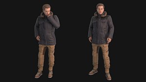 Man in down jacket 3D model