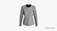 T-shirt manica lunga con scollo rotondo a spalla dritta da donna