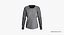 T-shirt manica lunga con scollo rotondo a spalla dritta da donna