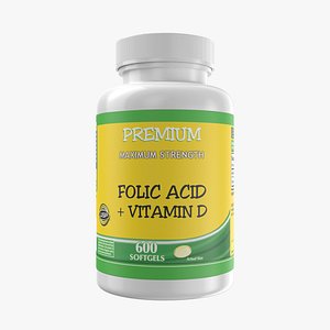 Folic Acid Supplement Bottle
