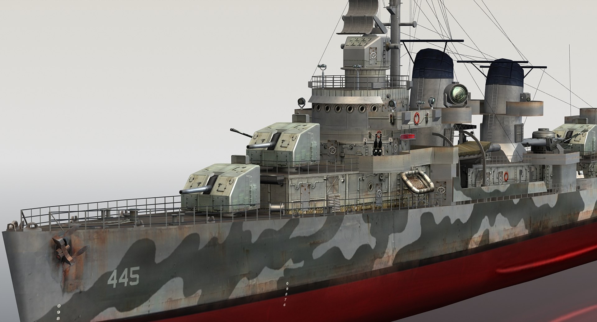 3D uss fletcher dd model - TurboSquid 1220916