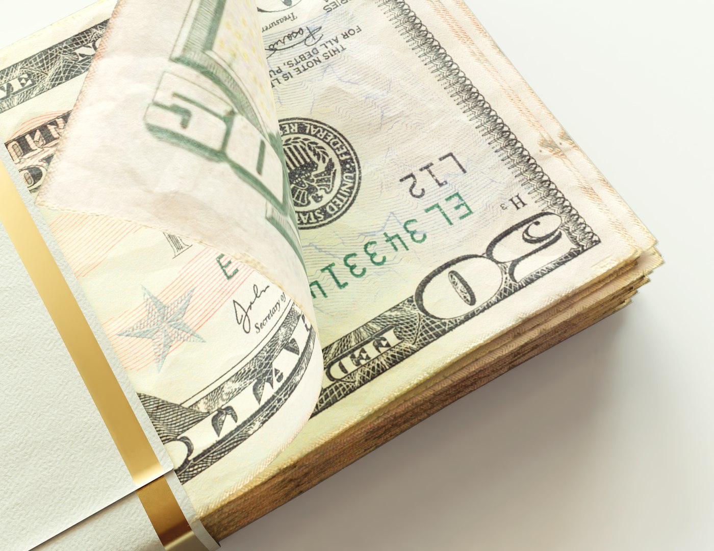 Cash Bundle US Dollar 3D Model - TurboSquid 2147652