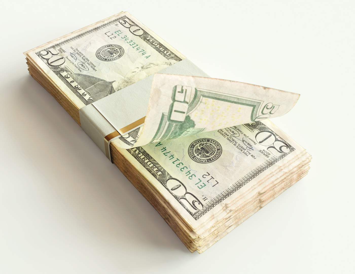 Cash Bundle US Dollar 3D Model - TurboSquid 2147652