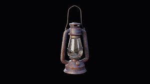 3D model Old Oil Lamp - Game Ready