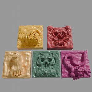 Monster and Animal Tile Set 3D model