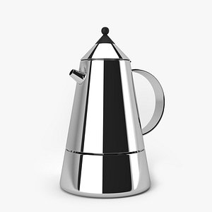 3D Stovetop Espresso Maker Moka Pot Photorealistic High Detail 3D Model