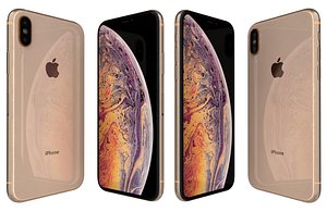 3D apple iphone xs gold