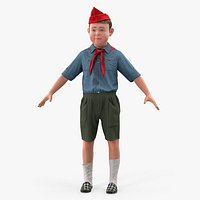 Male Child Pioneer with Fur 3D Model
