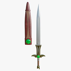 3D Fantasy Sword PBR Unity UE Arnold V-Ray Textures Included model