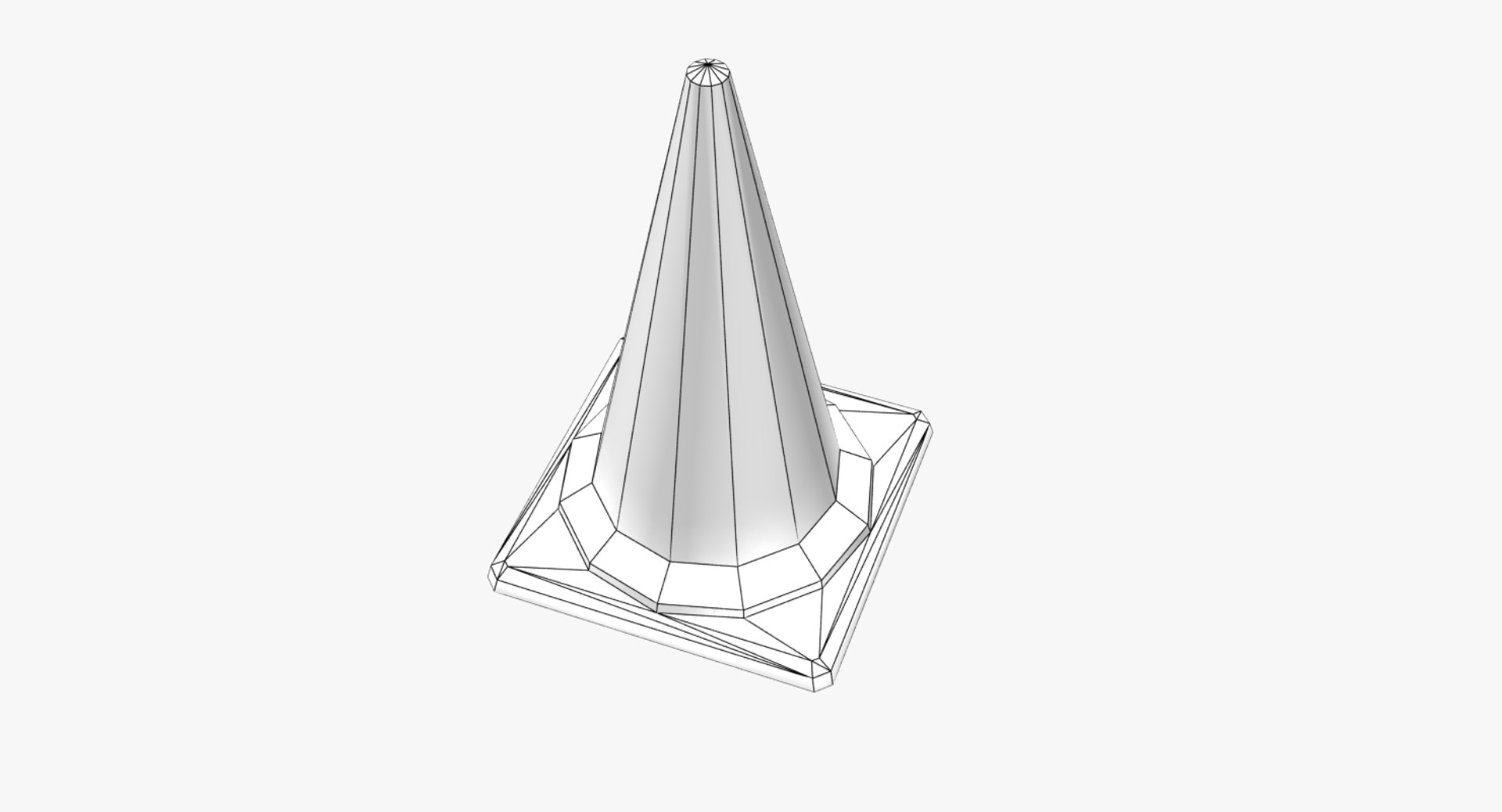 road cone 3d 3ds