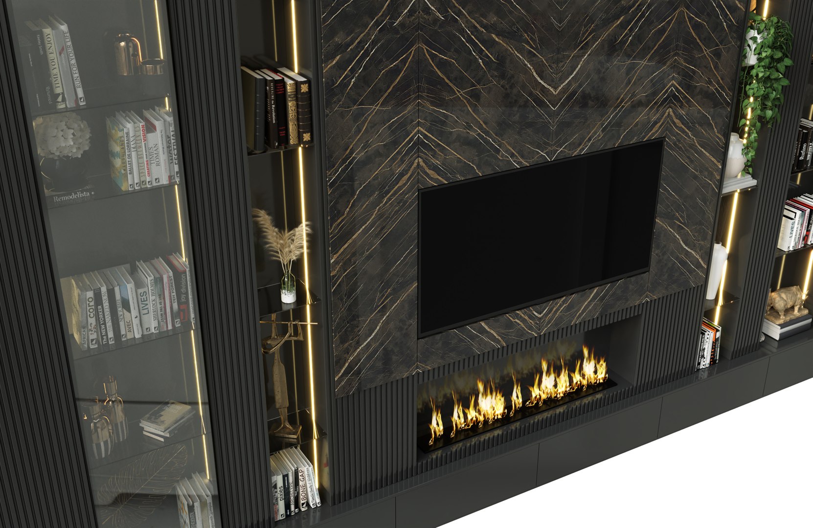 3D Tv Unit Wall Decor - TurboSquid 2228299